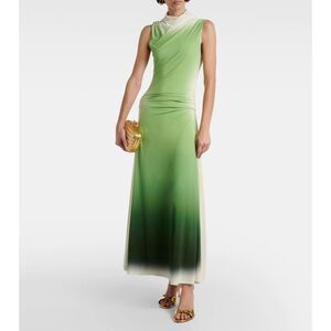 Simkhai Aldina Ombré Jersey Midi Dress Medium Green New with Tags